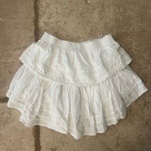 Loveshackfancy Mini Ruffle Skirt (White Small)